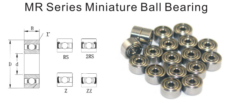 High Performance Smooth Miniature Deep Groove Ball Bearing MR126 6*12*3mm