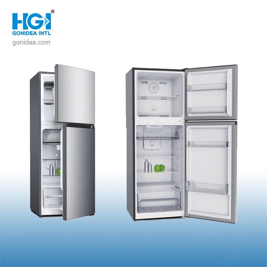 Frost Free French Style Four Door Bottom Mount Refrigerator Silver