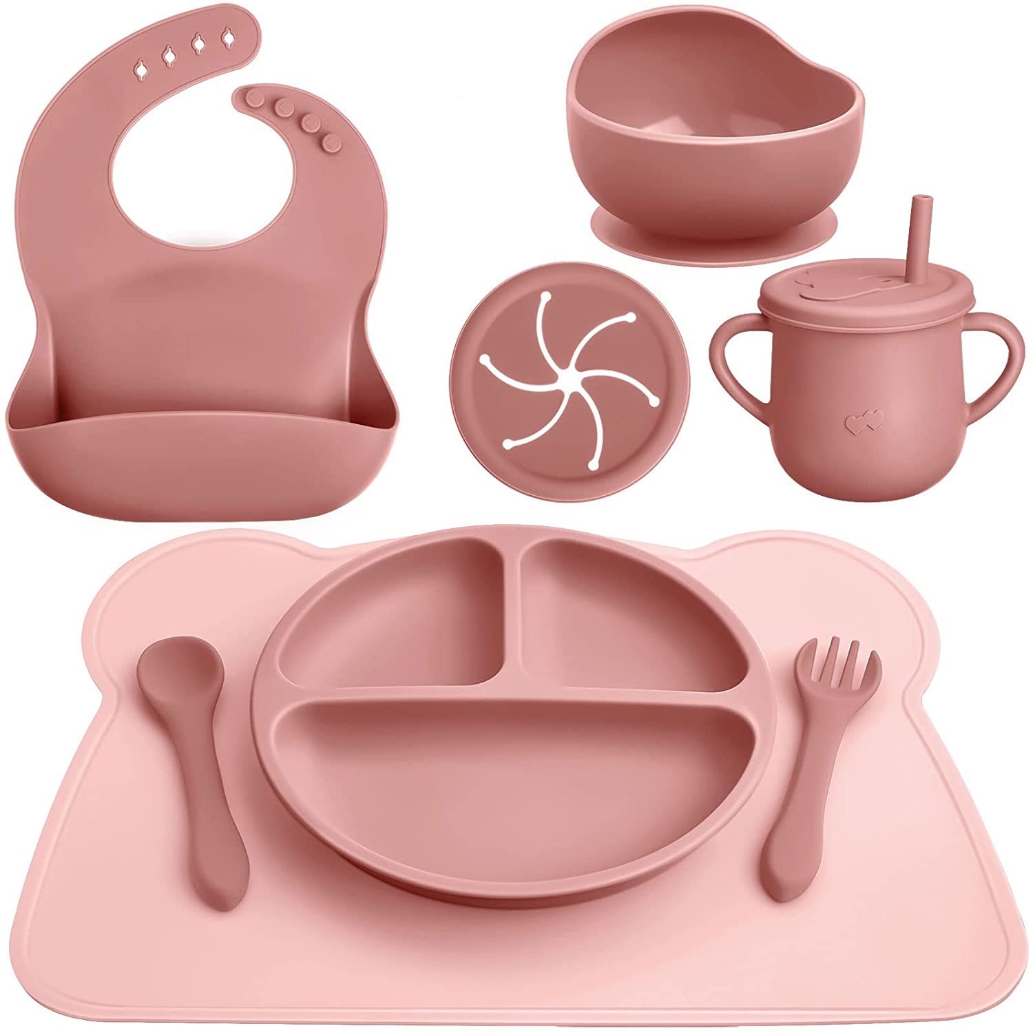 Multiscene Harmless Silicone Dinnerware Set Suction Plates Food Grade