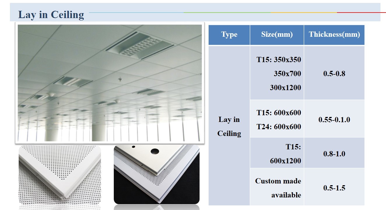 Akzo Nobel Powder Coated Aluminium Suspended Ceiling Tiles Matt White Finished Ceiling Panel