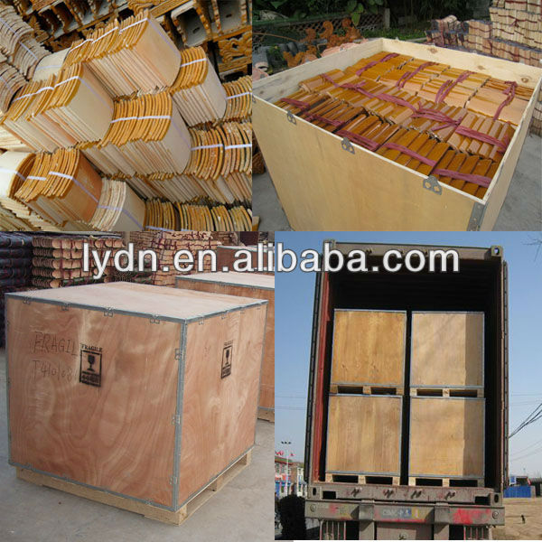 Traditional Chinese ceramic roof tiles yellow color for temple restoration