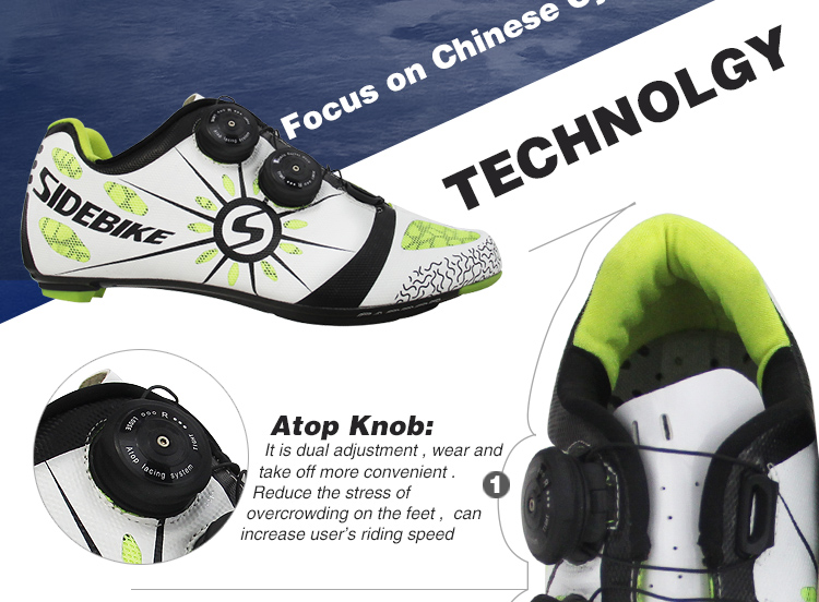 Light Weight Carbon Fiber Cycling Shoes , Tough Outsole Bike Bicycle Sneakers