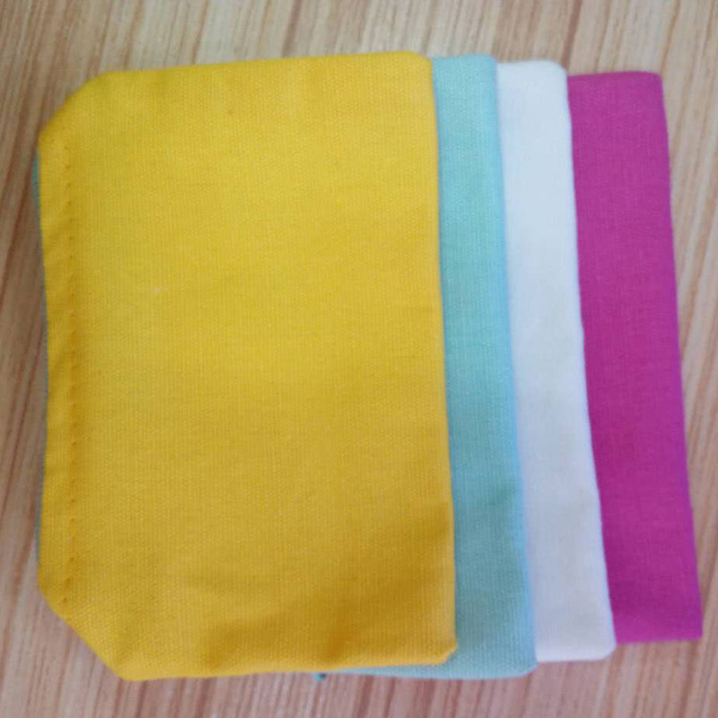 Gold Zip Canvas Cosmetic Zipper Bag Customized Logo Printing For Women