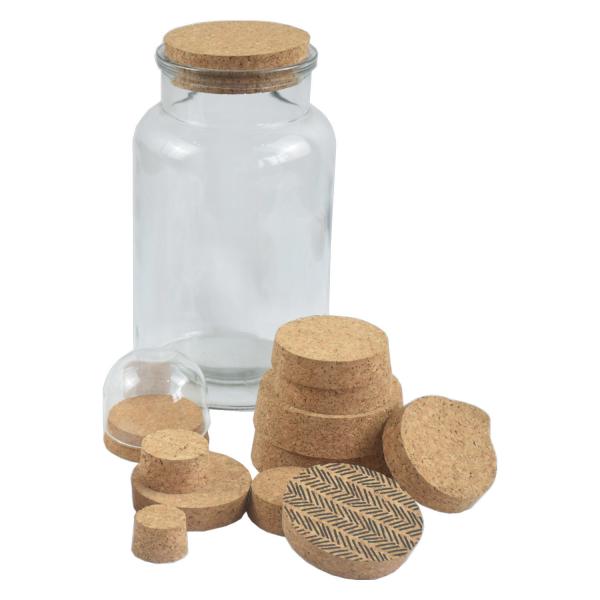 Quality OEM Decoration Natural Cork Lids Pliability Mason Jar Cork Top Drysaltery for sale