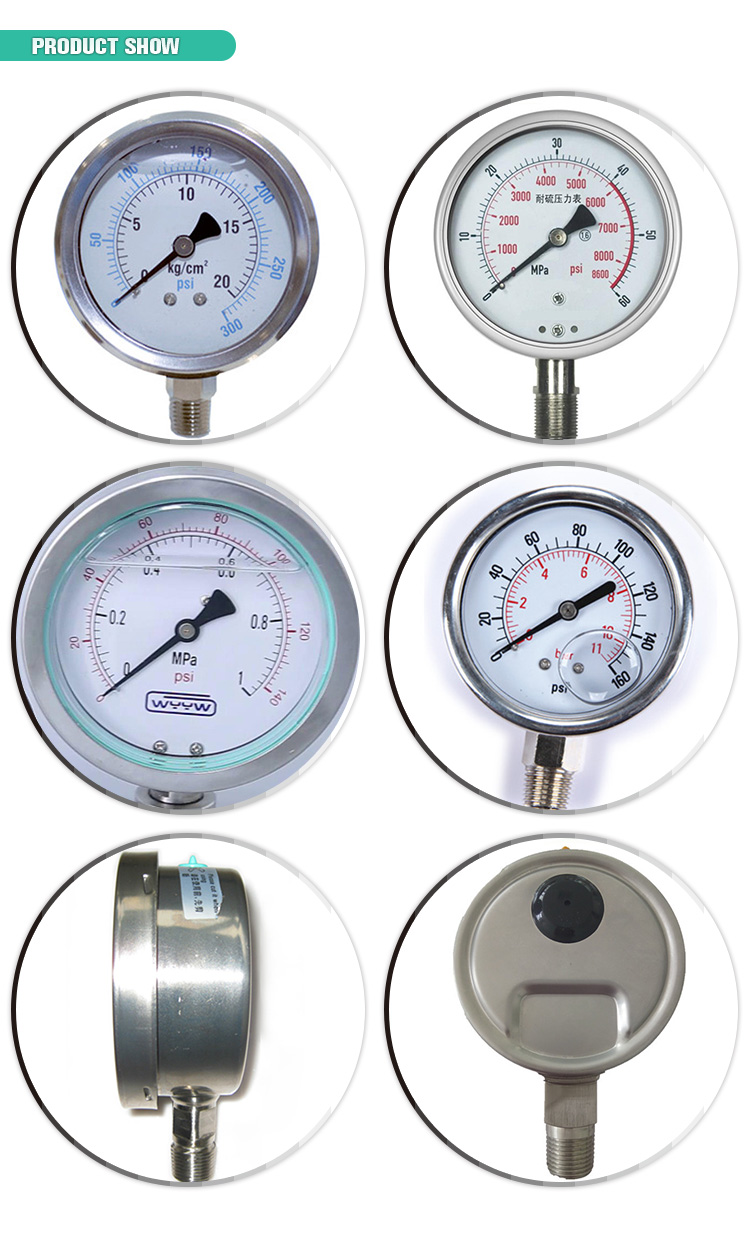 OEM ODM OBM High Pressure Gauge Liquid Filled Utility Pressure Gauge 1000 Bar