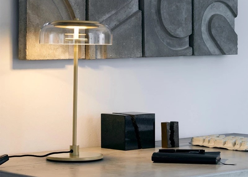 Modern Simple Indoor Led Bedside Hotel Gold Small Glass Table Lamp