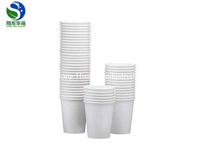 Biodegradable PLA Coated Paper Cup Plain White Waterproof Tight Lid