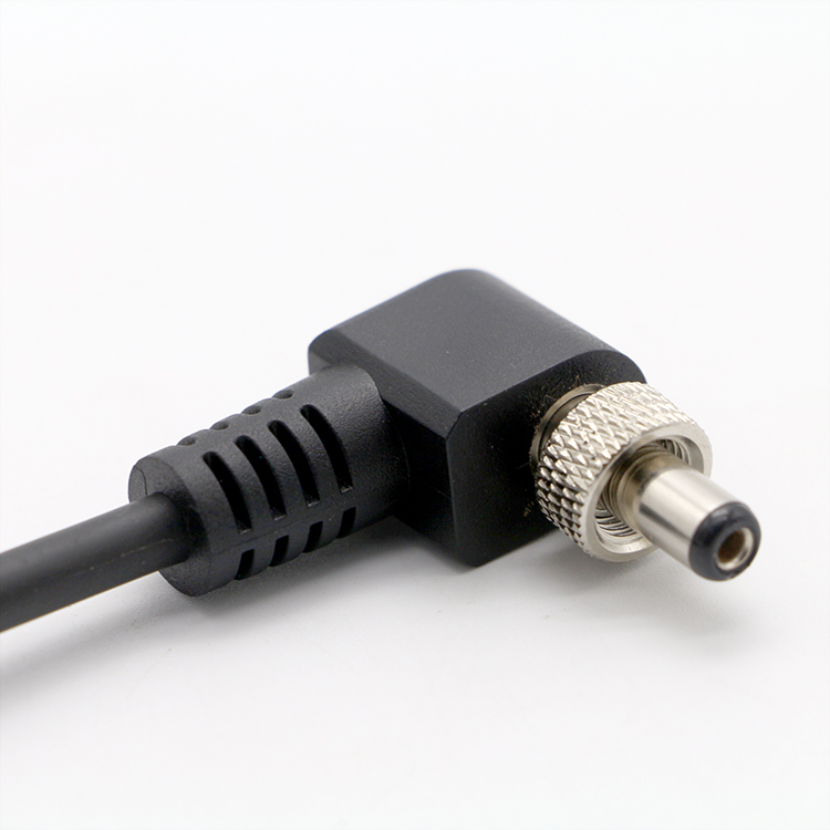90 Degree Right Angle Male to Female 5.5x2.1mm 5525 DC Screw Power Charger Cable