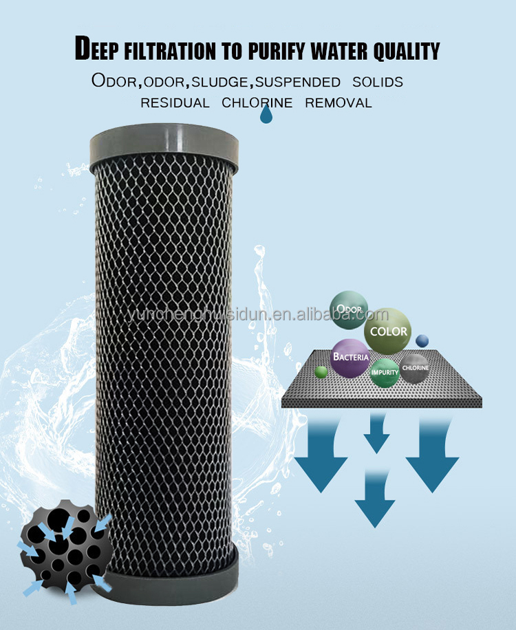 Remove Water Alkali and Scale with 10 Inch CTO Activated Carbon Filter Water Purifier
