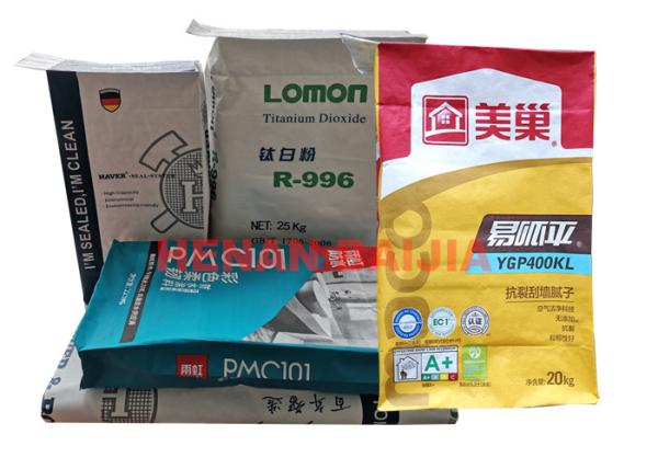 Square Bottom Industrial Paper Bags Good Stability 25kg 30kg 50kg Strong Load