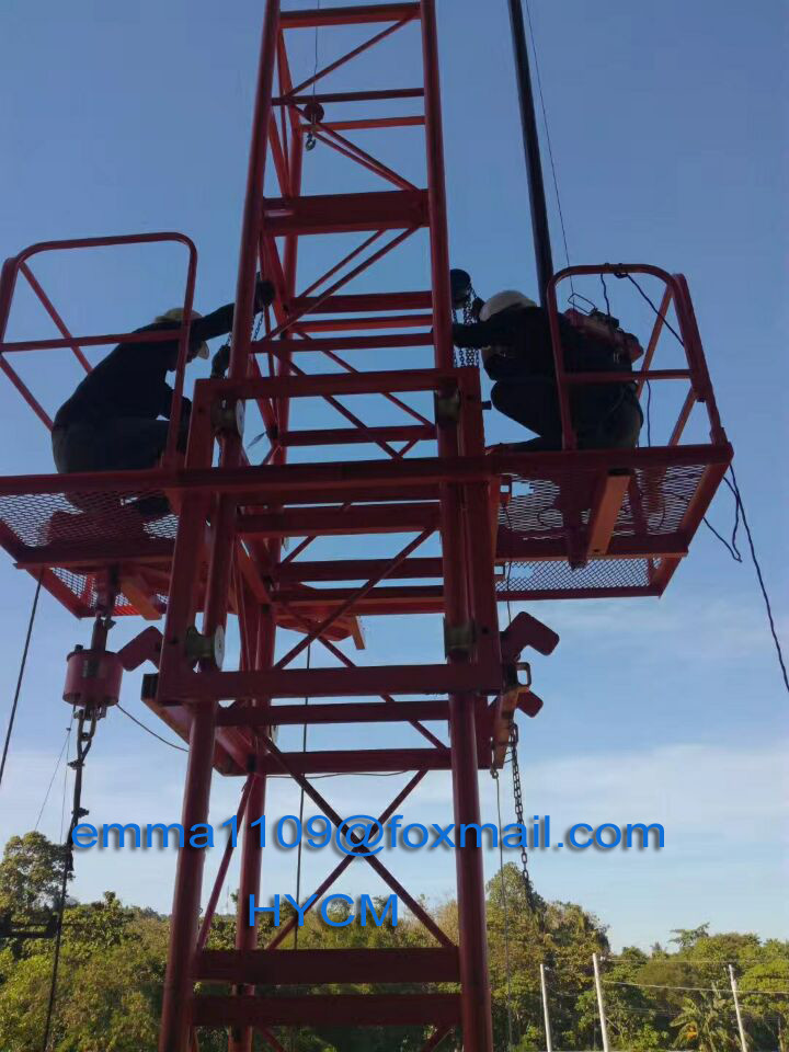 QTZ100 8tons Tower Crane Faucet Free Stand 50m L46A Split Mast Section in Russia