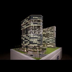 China 1:75 Scale Architectural Scale Model with Custom Electroplated Acrylic and Dynamic Lighting for AL YAQOOT Towers on sale