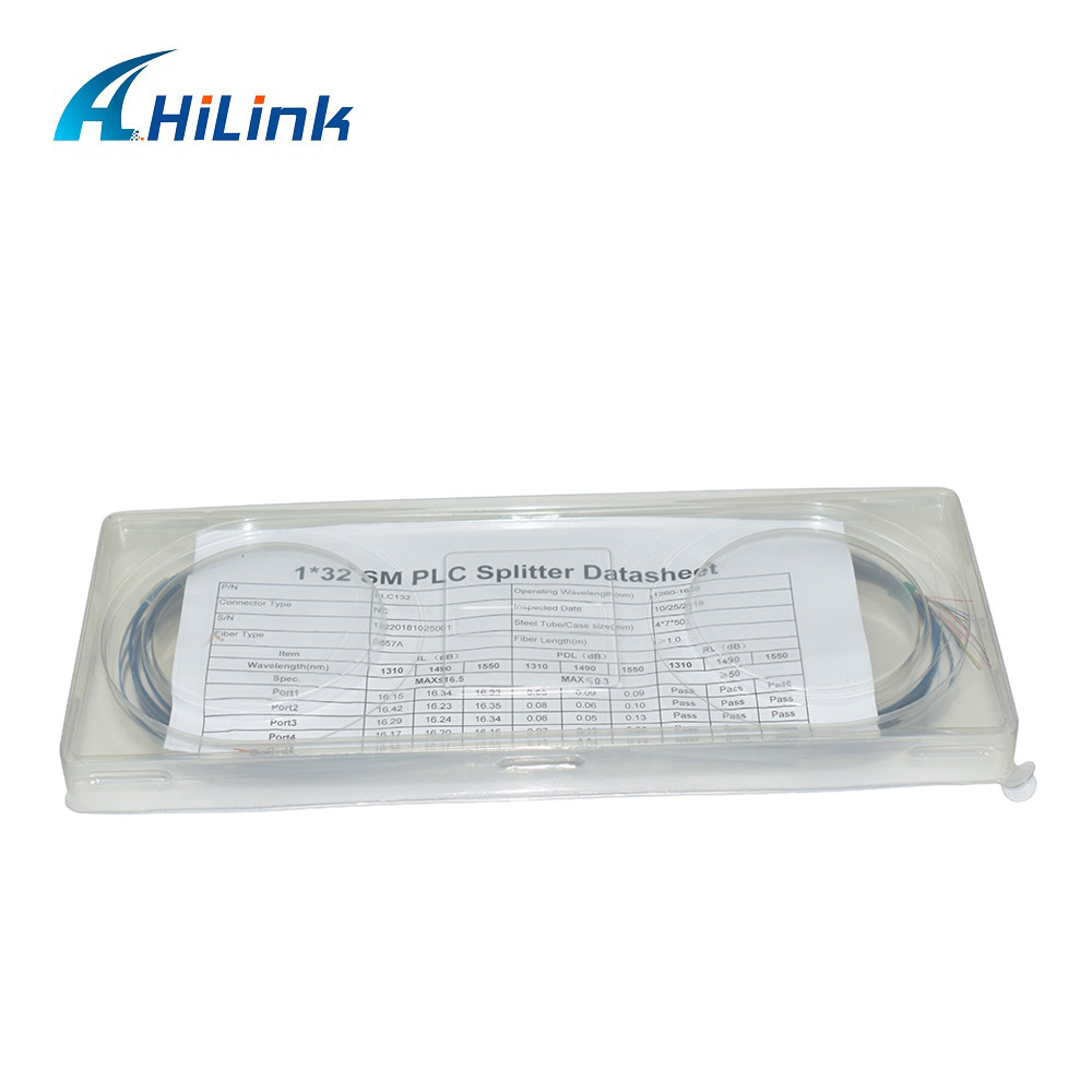 1X32 PLC Optical Splitter Fanout Bare Fiber 0.9mm Single Mode Without Connector