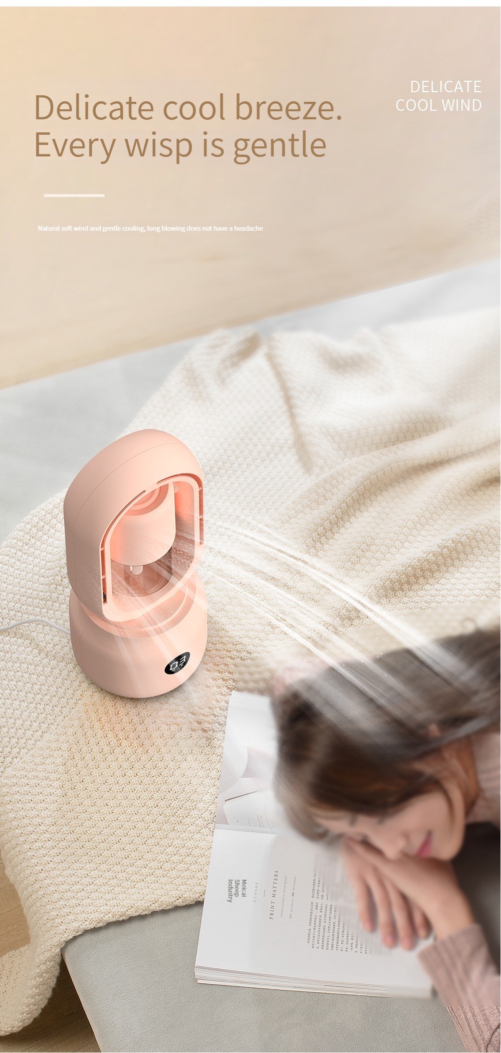 HOMEFISH 300ml Multifunctional Spray Bladeless Fan Humidifier