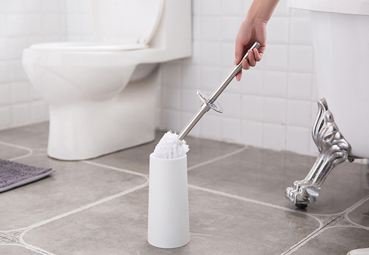 Bathroom Toilet 304 Stainless Steel small toilet brush rubber head holder cleaning brush
