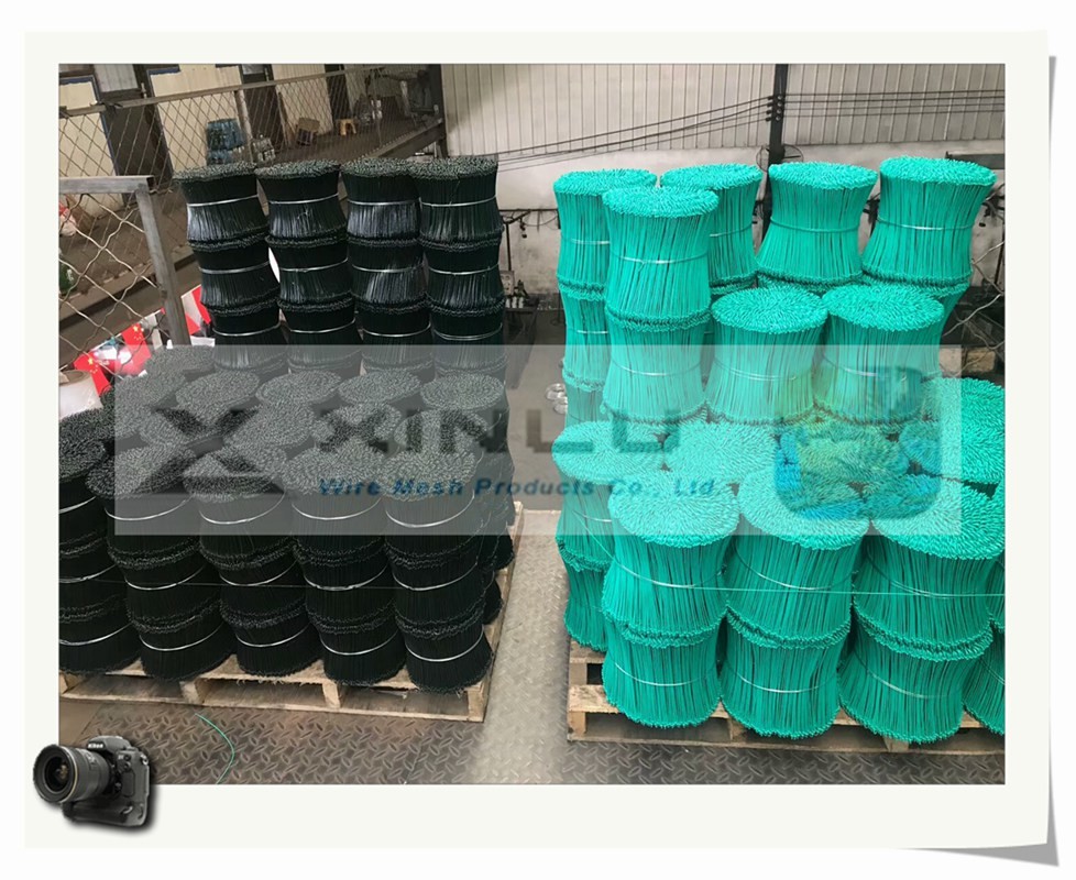 PVC Coated Double Loop Tie Wire Galvanised Φ1.2mm X L 16cm Binding Bar Tie Wire For Bag Closures