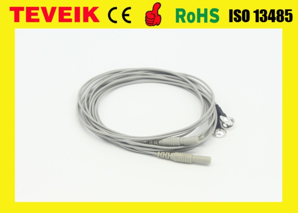Factory Price of Neurofeedback DIN1.5 Socket EEG Electrode Cable With Pure Silver Electrodes, TPU material