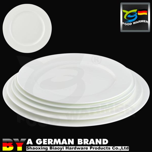 Solid White Porcelain Serving Dishes Round Rim Microwave Safe Quick Easy