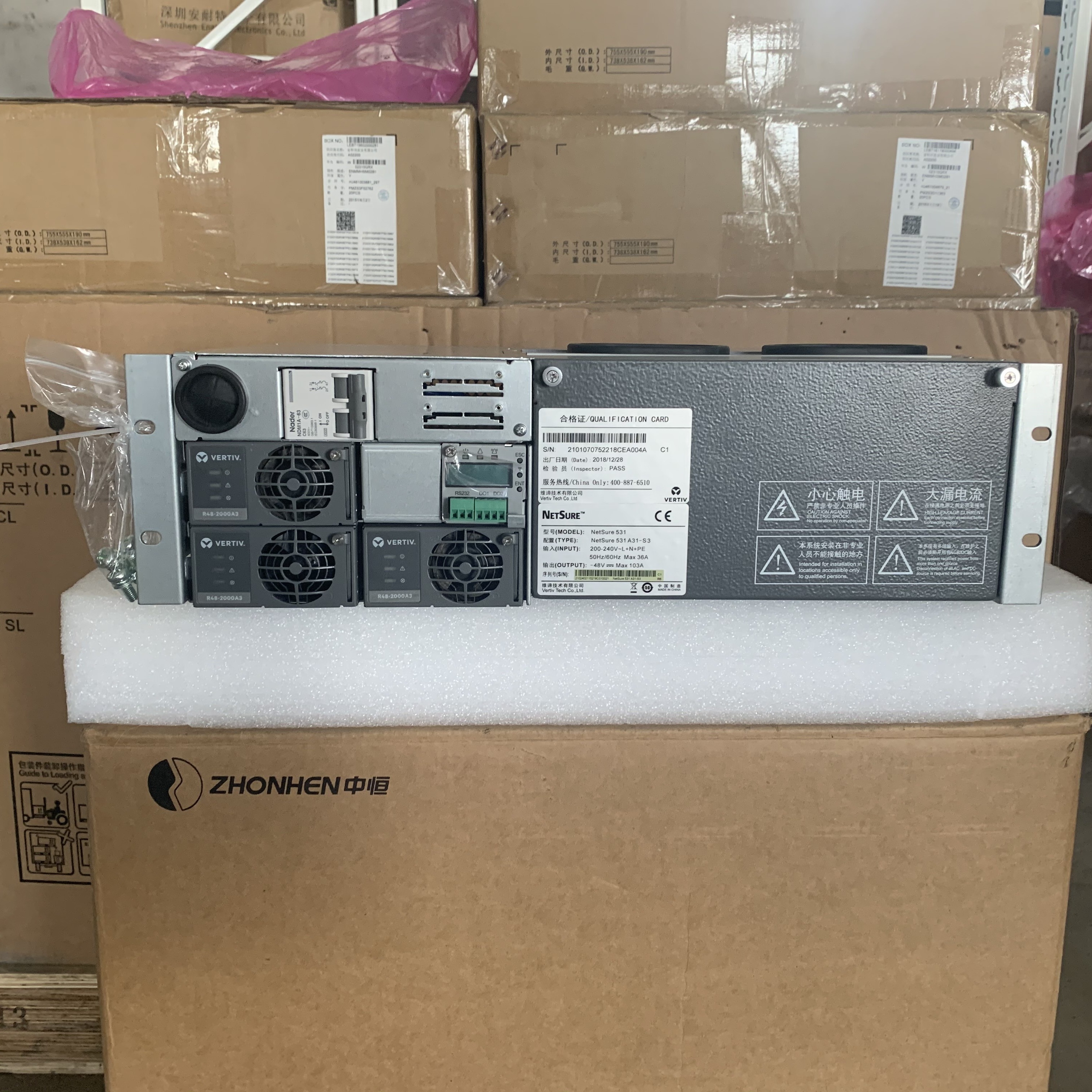 Vertiv 48V 90A Embedded DC Power Supply System Emerson Netsure 531 A31-S3 With R48-2000A3 R48-2000e3 Rectifier Module