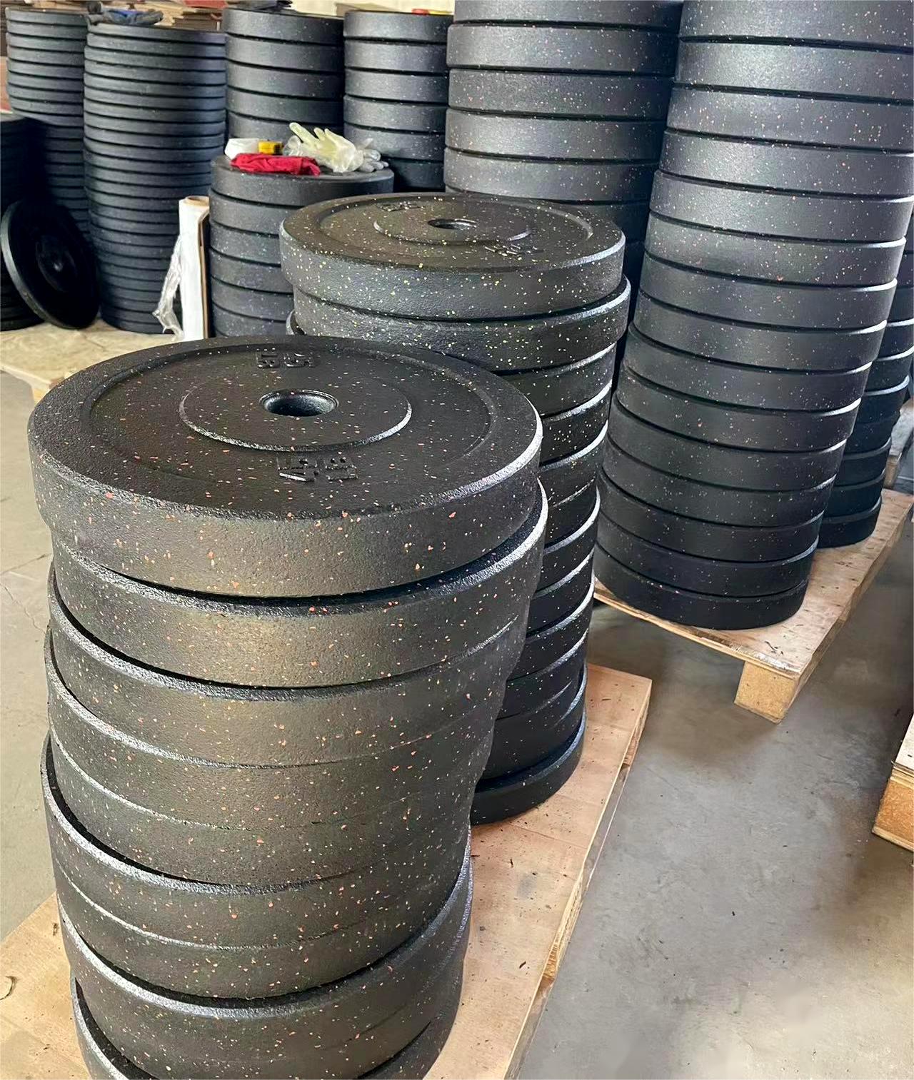 Color Dot Rubber Barbell Plate Home Gym Equipment Bumper Weight Plate