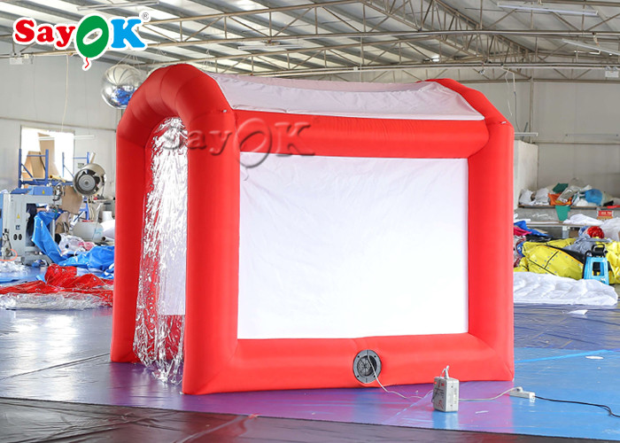 Inflatable Intergrated Disinfection Tent In Supermarket Red And White