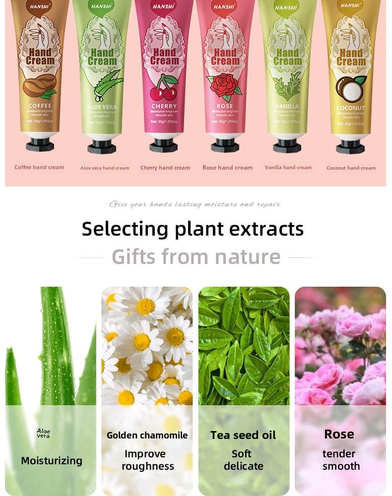 Whitening Organic Moisturizing Hand Cream Anti-Dry Cracking Hydrating Soft Skin Lotion Fragrance Handcream Stock for