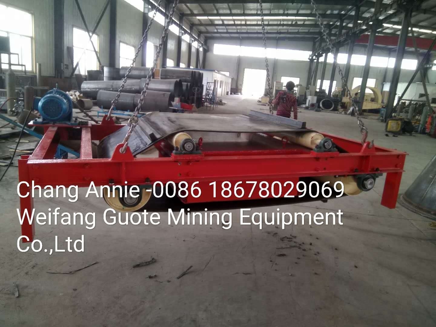 RCYD-5 Self Cleaning Permanent Overband Magnetic Separator for Thick Materials 150mm