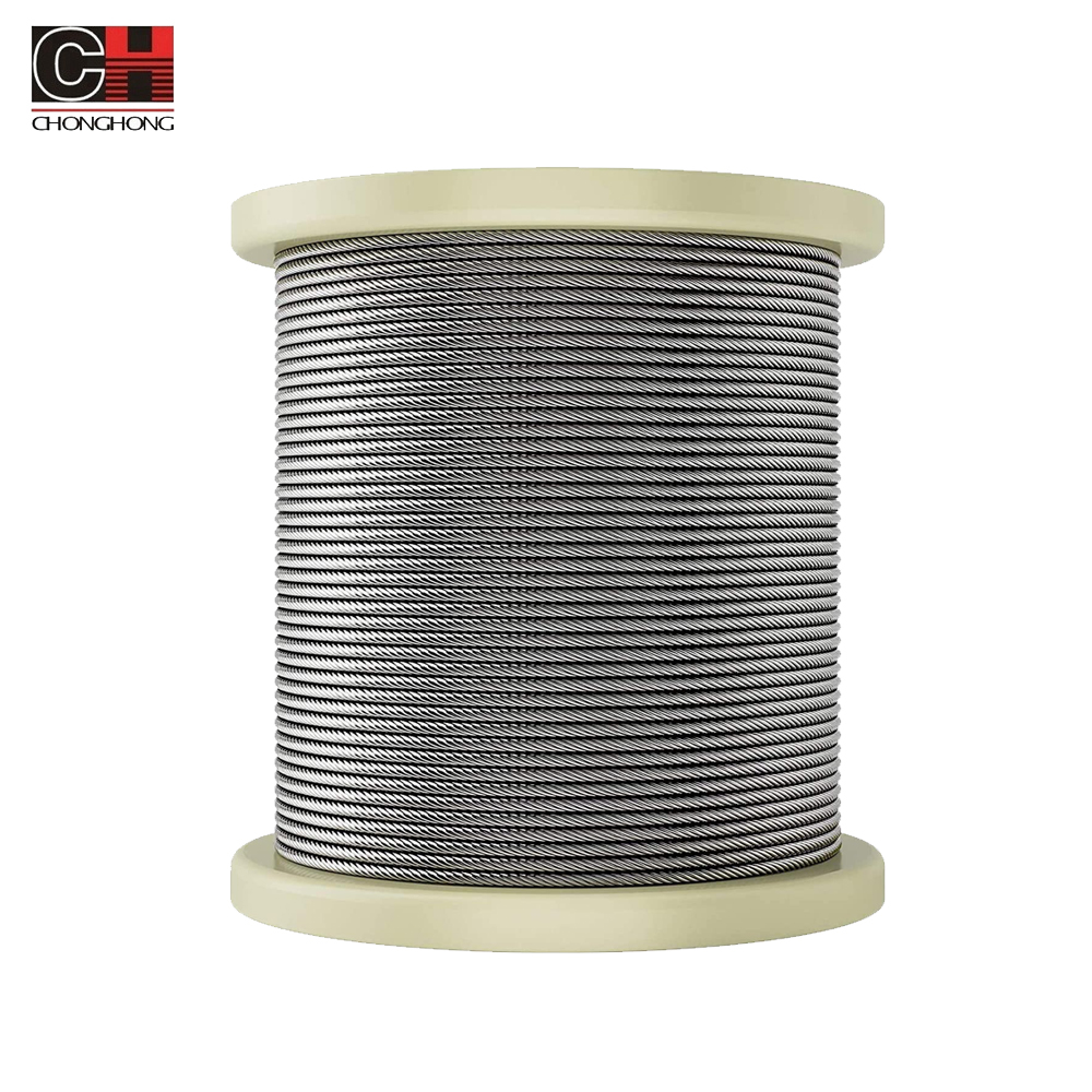 1/8 T304 Stainless Steel Aircraft Cable Railing Wire Rope for Cable Railing Kits 500m 1000m per Reel Cranes OEM Accepted