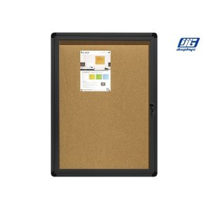 Black Frame Lockable Poster Cases Cork Back Board Round Corners Short Note