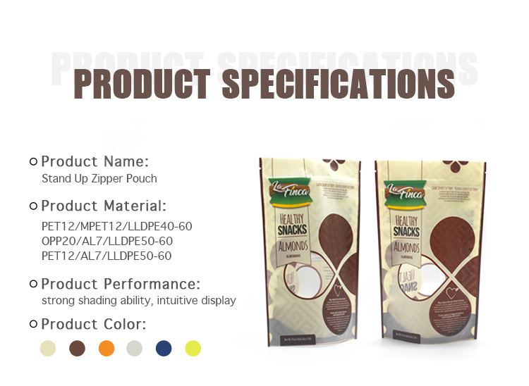 PET NY Visual Window Plastic Bags With Zipper Nuts Almond Dry Fruit Packaging Bags