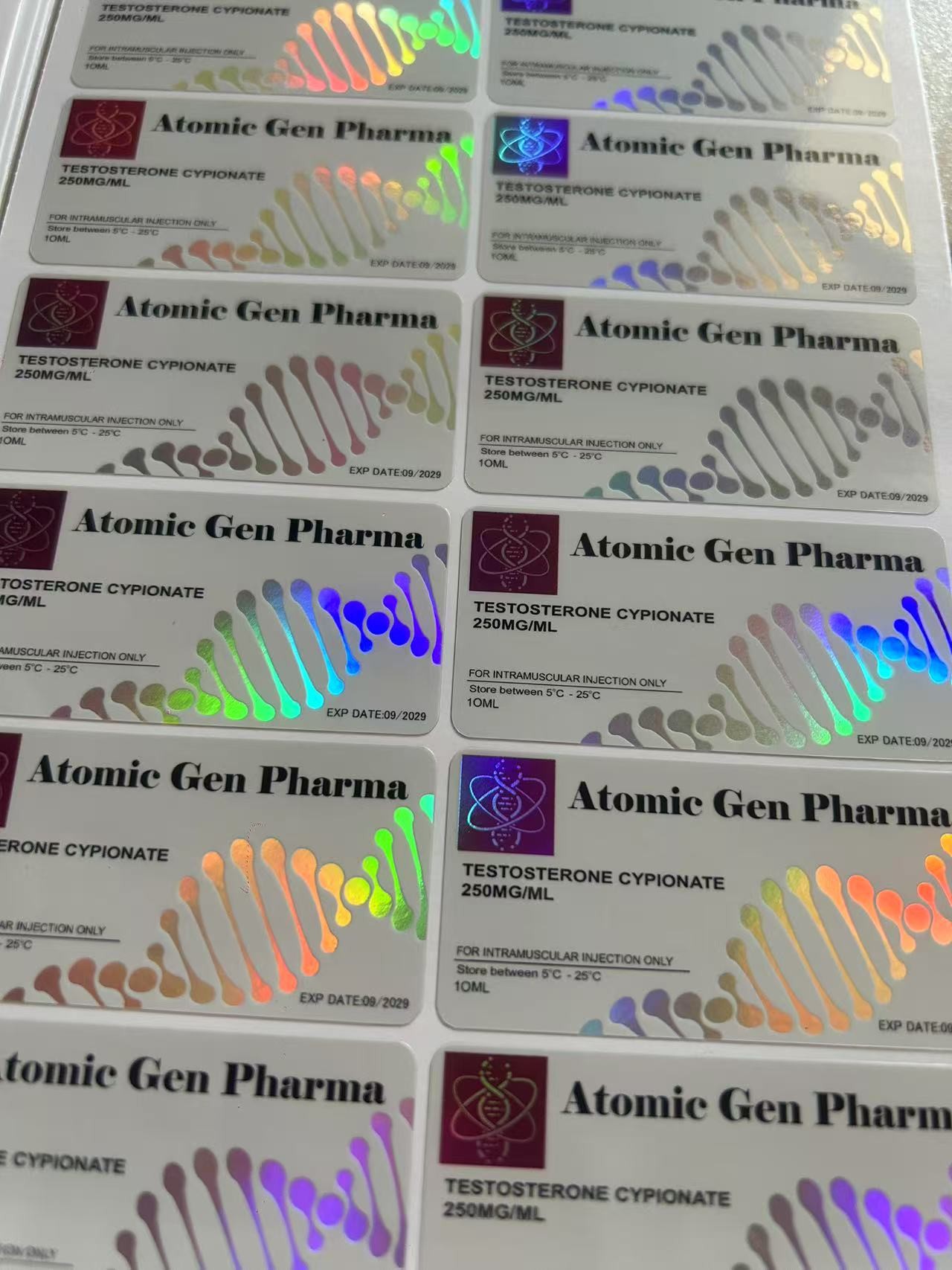 Customized Adhesive Injection Oil Labels For Steroide Product Test Cyp