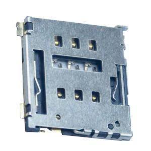 6pin Sim Card Adapter With Detect , 1.5H Micro Sim Card Connector With Tray