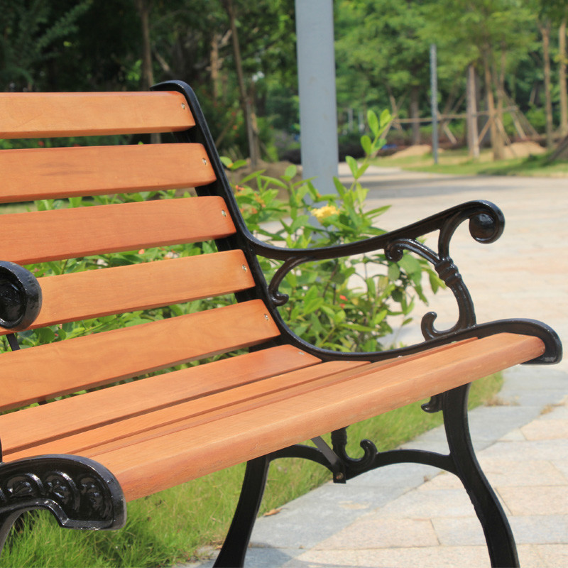 Bao Tuo outdoor thickening of cast iron park chairs lounge chairs red 1.25 meters BTC-019