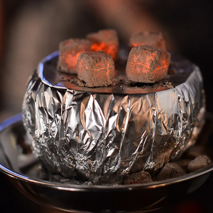Customized Logo Silver Hookah Shisha Aluminum Foil 12*12cm Round Sheet With Holes