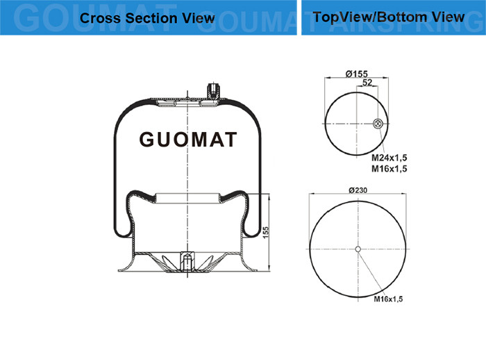Truck Air Springs GUOMAT 1T4757NP02 For MERCEDES BENZ A9743200217