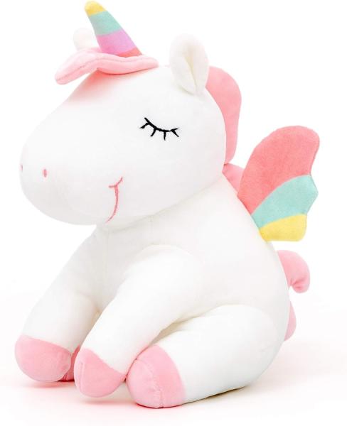 Lazada Unicorn Stuffed Animal Plush Toys Girls Gifts with Rainbow Wings White 12