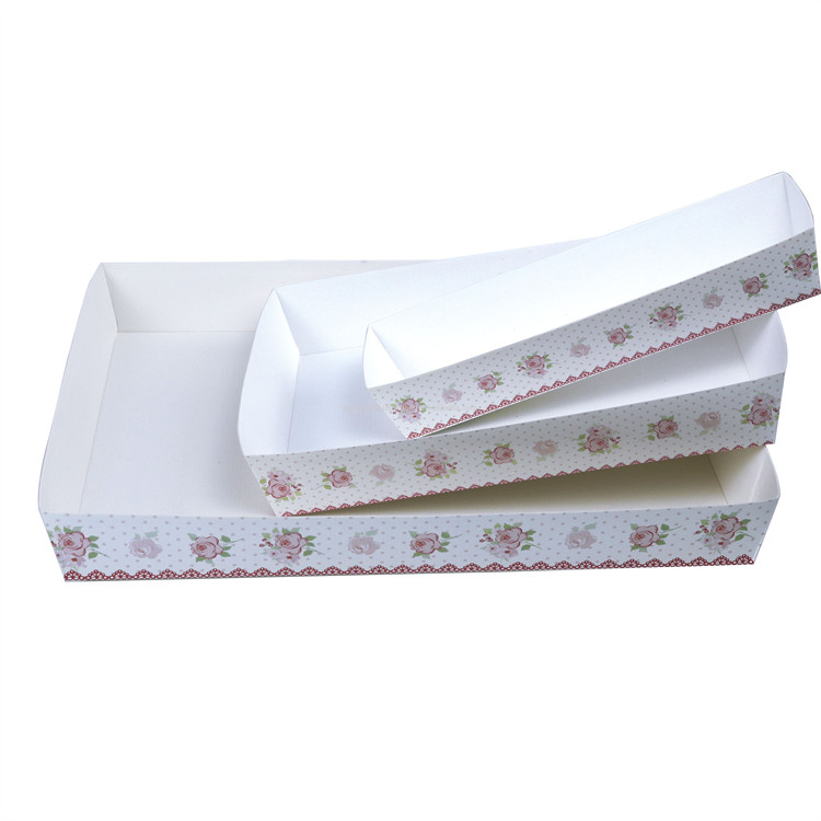 Oven Safe Long Rectangle Paper Cake Baking Pans High Temperature Resistant