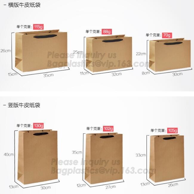 Customized Red Printed Kraft Paper Shopping Bag with Ribbon Handles and Bowknot,Kraft Paper Shopping Bag with Kinds off
