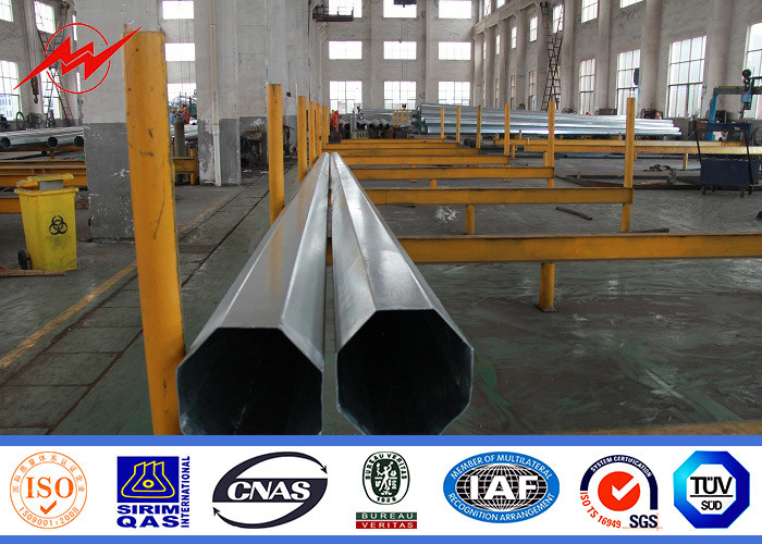 2.75*127*248*10670mm Gr,345 Mpa HDG Steel Power Pole Monopoles With AWS D1.1