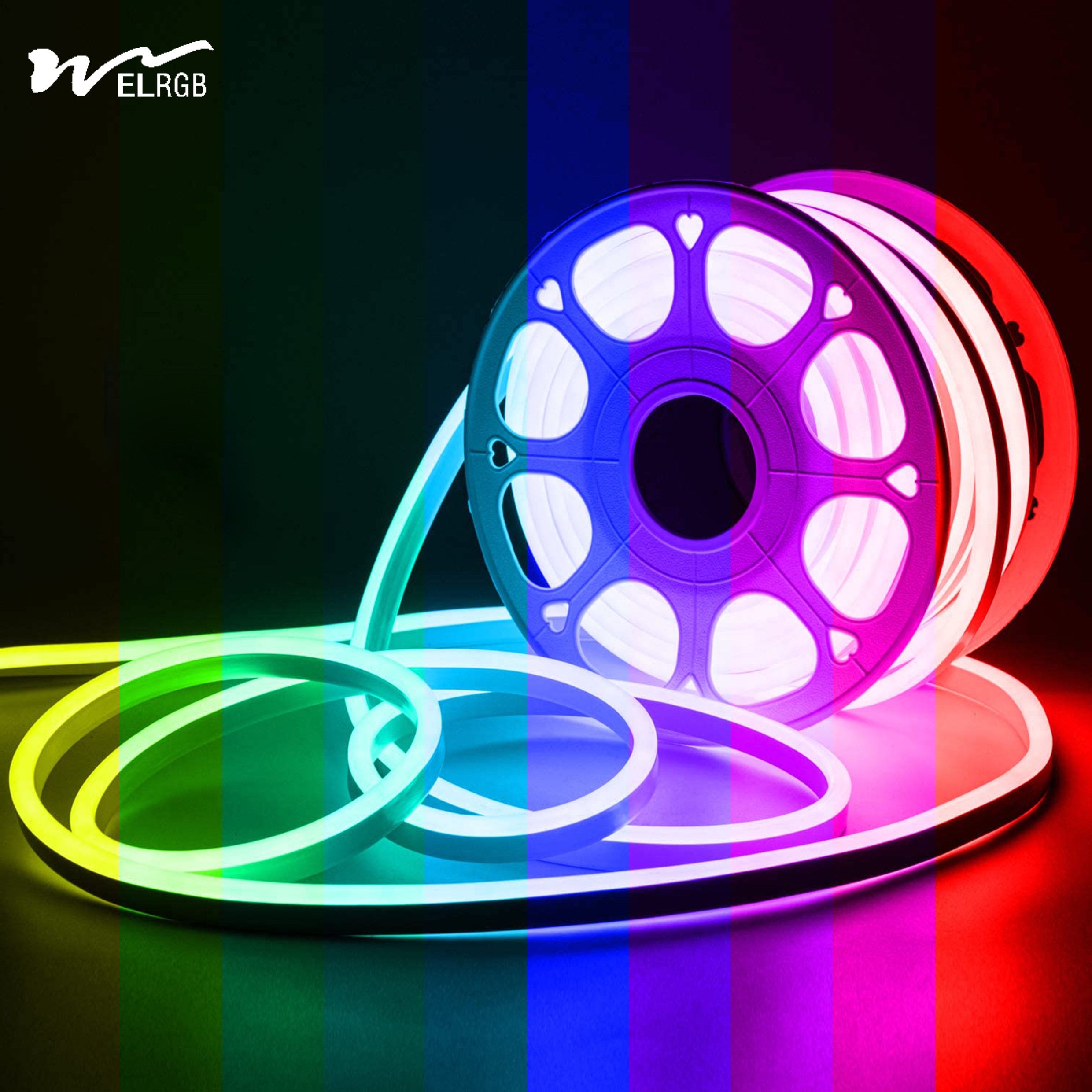 Uniform Luminescence LED Strip 110V-220V AC Free Bend Neon Light 120 LEDs/M CRI Ra 90