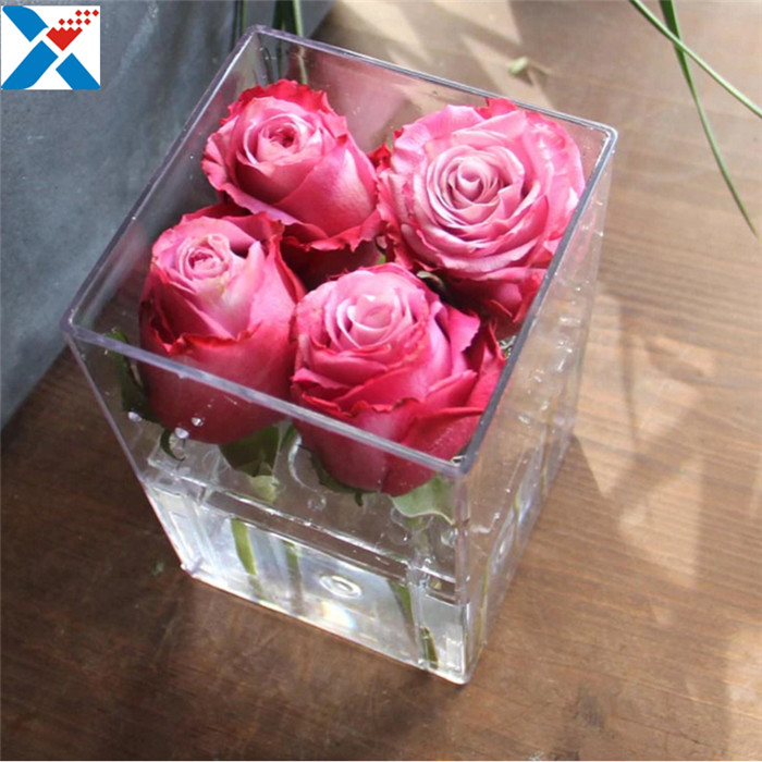 Flower Packing Clear Acrylic Box Display Cases Organizer Rose Gift Box With Cover