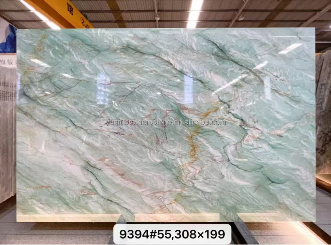 Polished Royal Green Quartzite Natural Green Gaya Marble Big Slab for Coffee Table