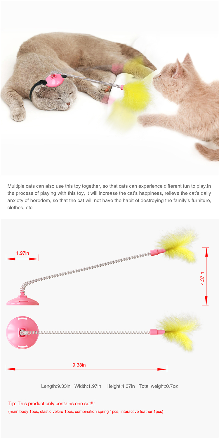 Wholesale Adjustable Pet Interactive Toy Funny Pet Wand Teasing Cat Stick Cat Teaser Stick With Spring Rod