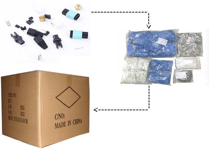 12 24 MPO Optical Connector / MPO Fiber Optic Connector Single Mode Types