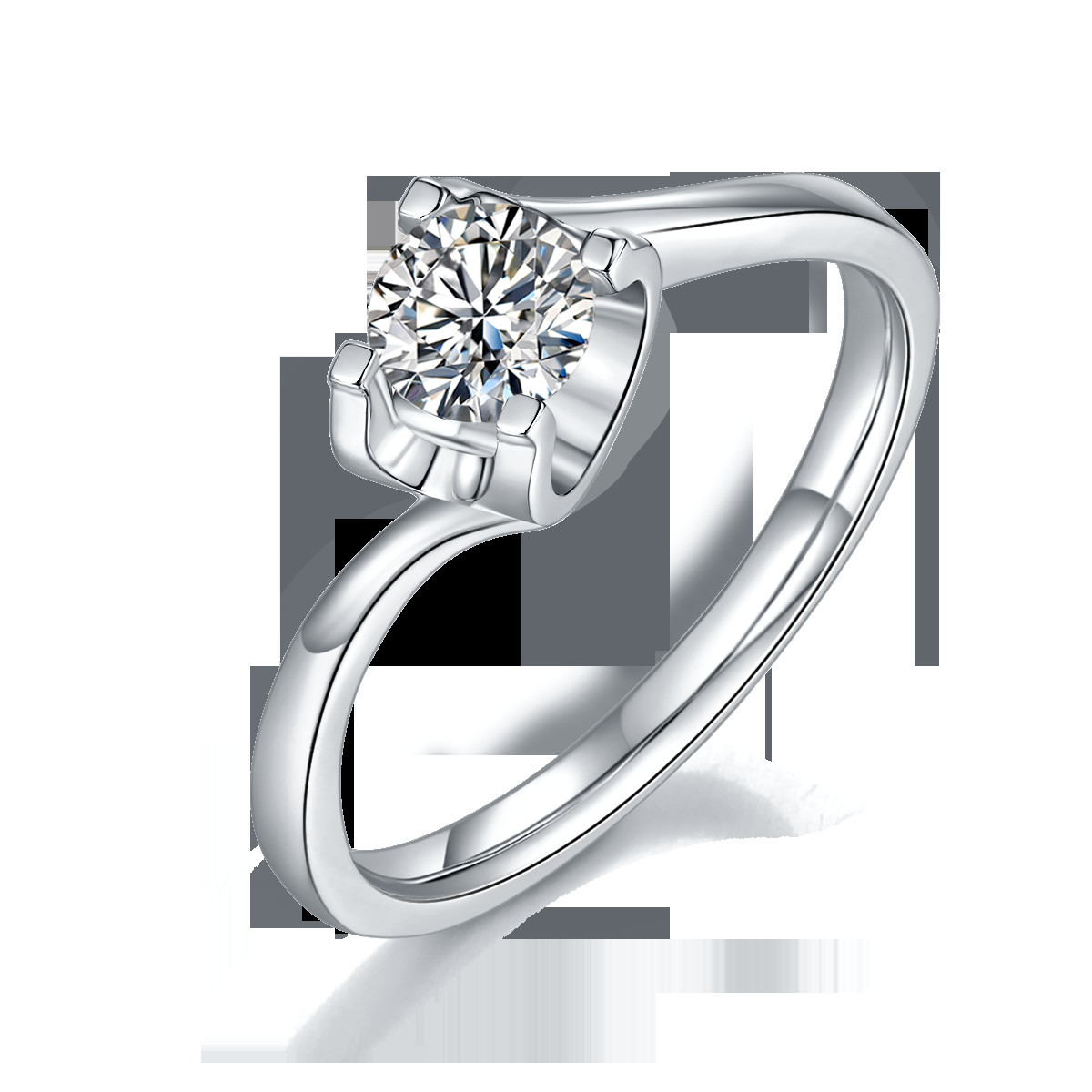 9K with Silver Ring Trapezoidal White Moissanite Diamond Minimalist Wedding Jewelry