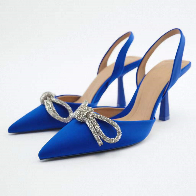 Customized Womens High Heel Sandals With White Red Blue Color