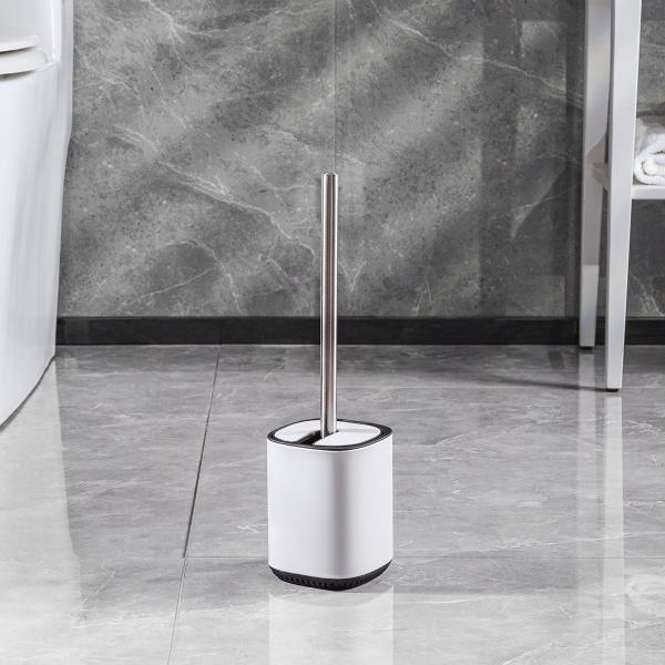 Stainless Steel Flip Lid Toilet Brush And Holder For Household Toilet Cleaning