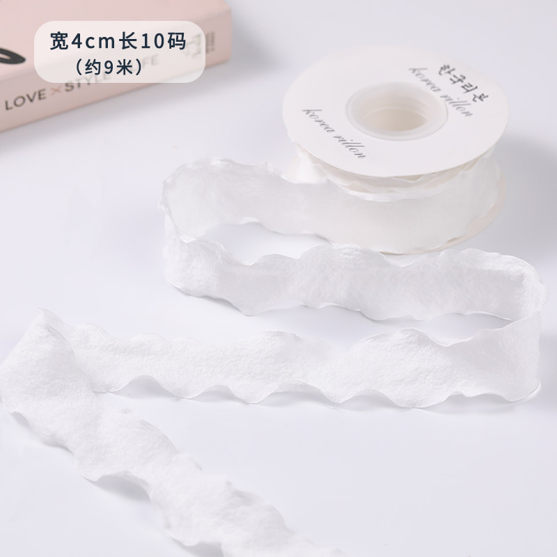 40mm Valentine'S Colored Jute Ribbon Linen Wrinkle Edge Jute Lattice Ribbon