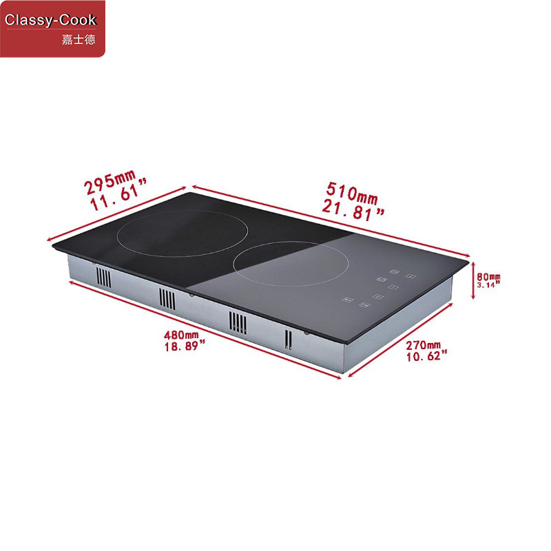 50Hz 3600W Induction Electric Cooker 2 Burner For Ceasar Stone Counter Top