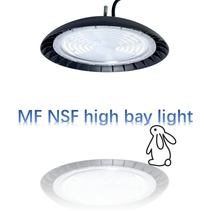 NSF CE UFO LED High Bay Light 200W Smooth Body -Anti-Dust Design Easy Cleaning Supermarket Cold Chain Warehouse